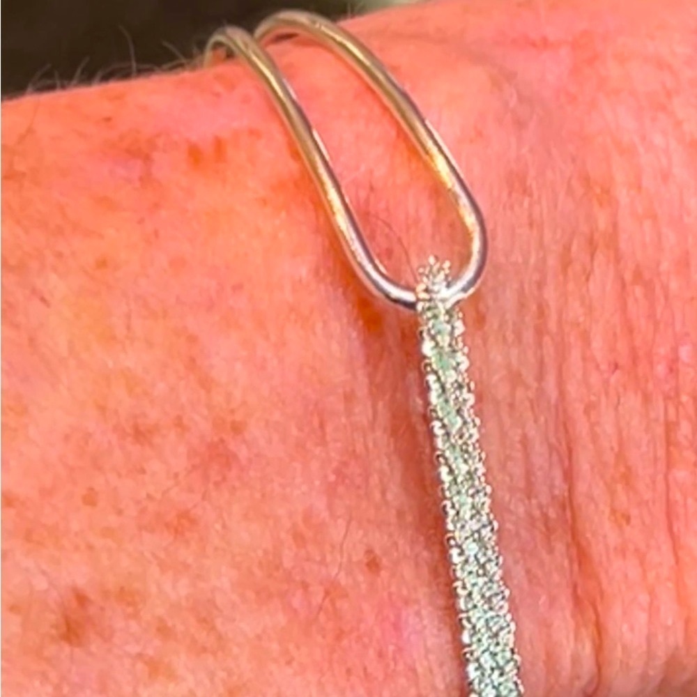 Licol Bracelet Italy .925 Silver Mixed Tubular + Chain Style - Picture 5 of 15